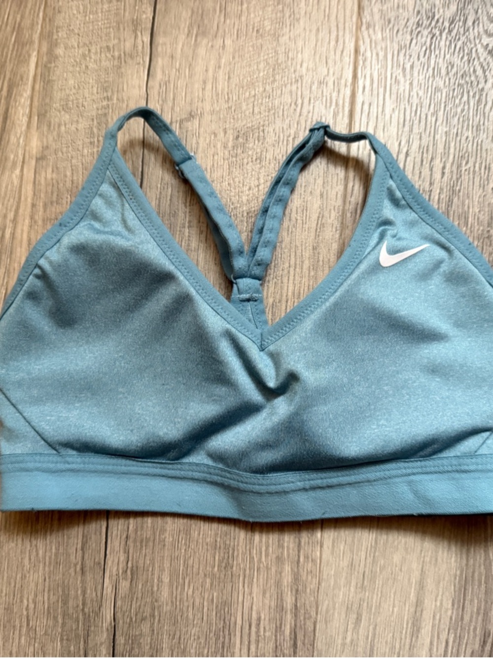 Nike Teal Sports Bra with V-Neck and Racerback